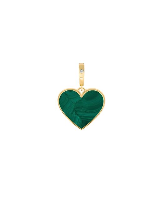 Karma and Luck Green Blossoming Soul Malachite Heart Charm