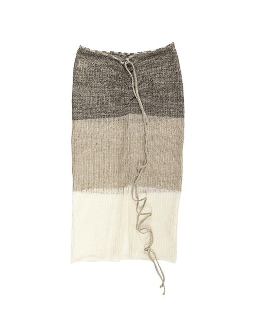 Emit-Terre Gray Split Skirt