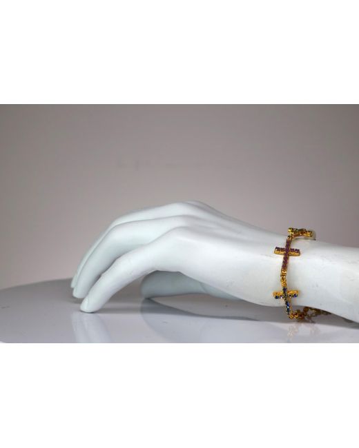 Vicki Sarge Black The Three Cross Bracelet