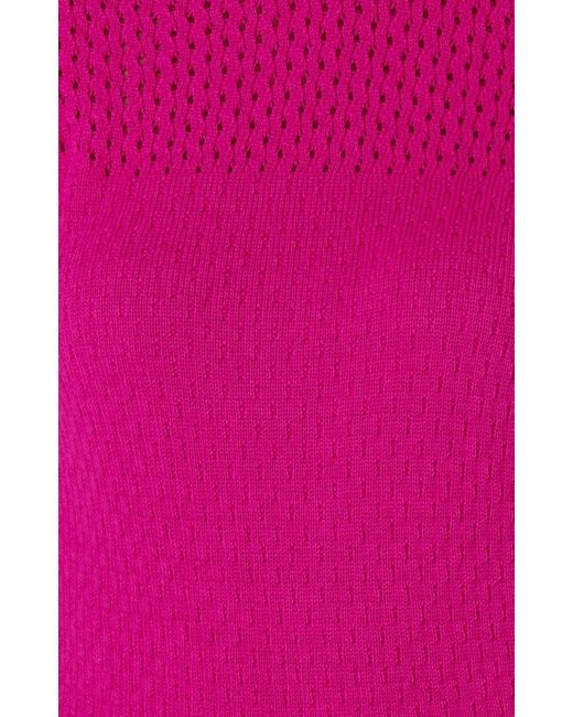 SACHA DRAKE Purple Three Quarter Sleeve Ripple Knit Top