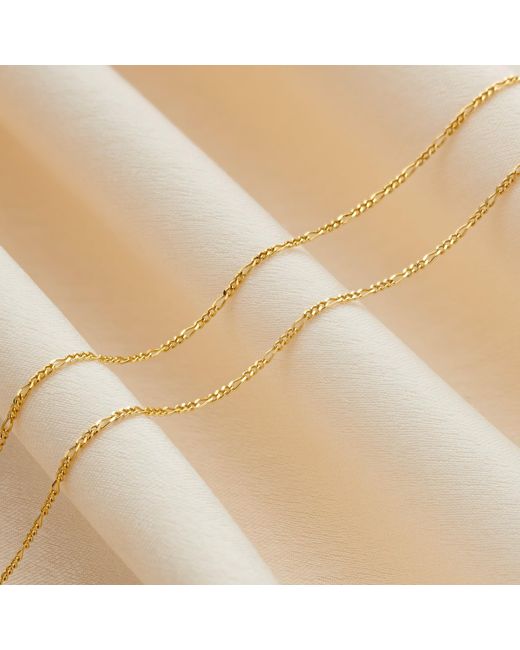 Posh Totty Designs Metallic 9Ct Solid Figaro Chain Necklace