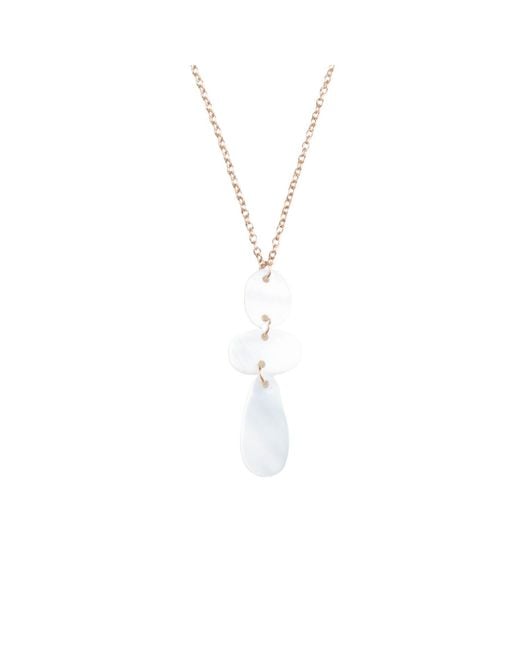 LIKHÂ White Mother-Of-Pearl Raindrop Necklace With Rose Chain