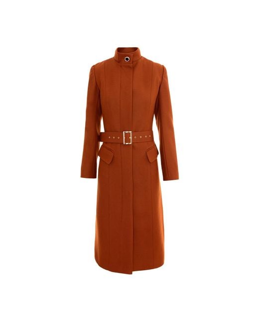 AVENUE No.29 Brown Midi Length Wool Coat With Belt