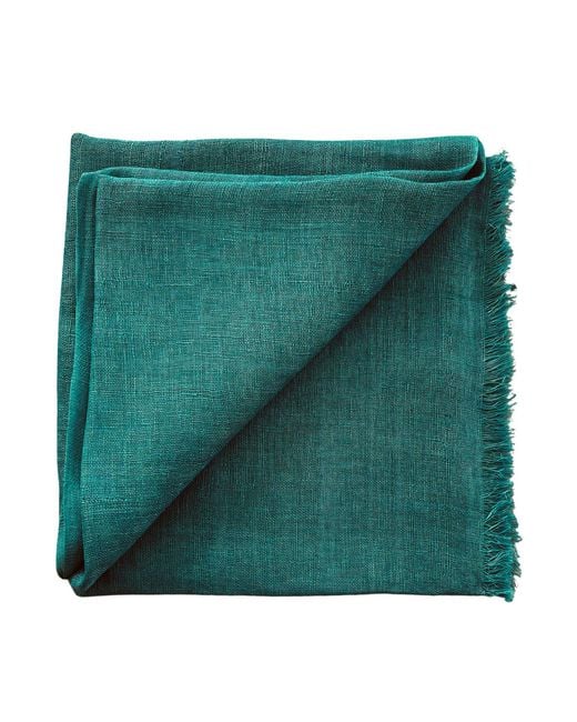 Heritagemoda Green Emerald Handwoven Linen Classic Scarf