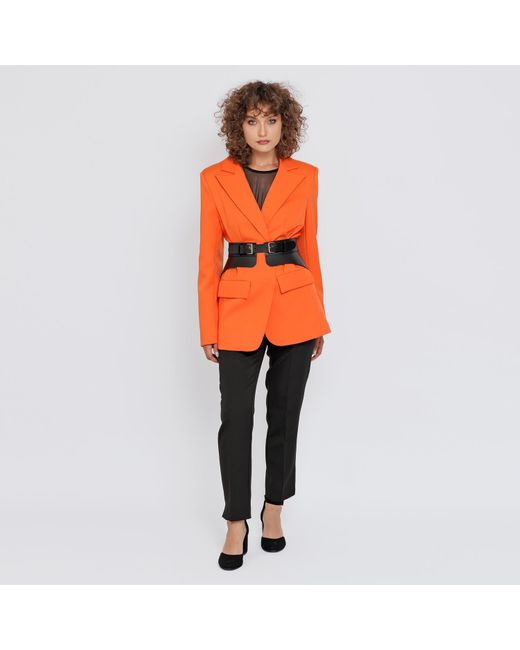 Haute Cuir Black Crescent Peplum Leather Belt