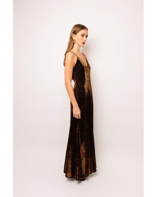 Amy Lynn Natural Talia Tiger Velvet Burnout Maxi Dress