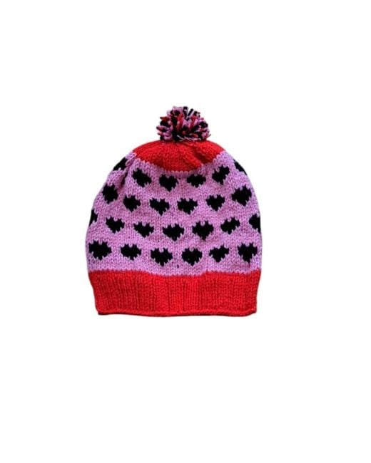 Springmoonatelier Red Handmade Wool-- Hat, Gloves And Socks Set
