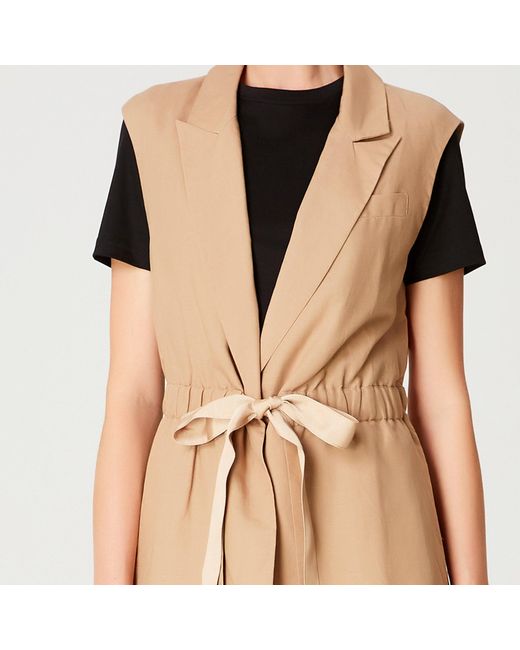 Smart and Joy Brown Waistcoat With Drawstring