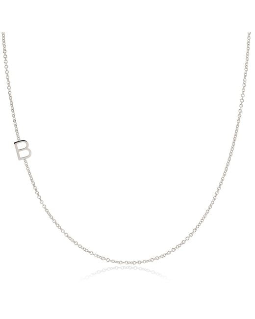 Maya Brenner Metallic 14k Gold Asymmetrical Letter Necklace - White Gold - 16" |