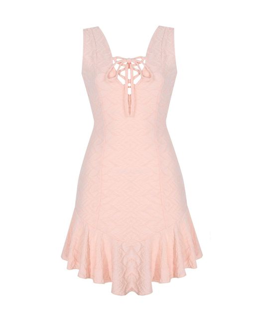 No'design Pink Duchess Ruffled Mini Dress