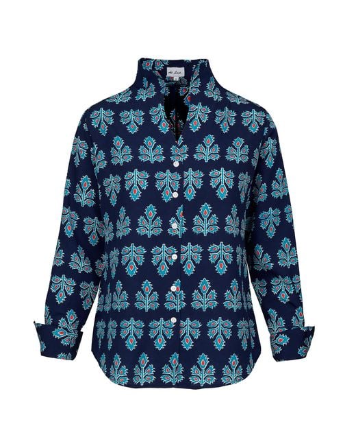 At Last Blue Viscose Double Cuff Shirt