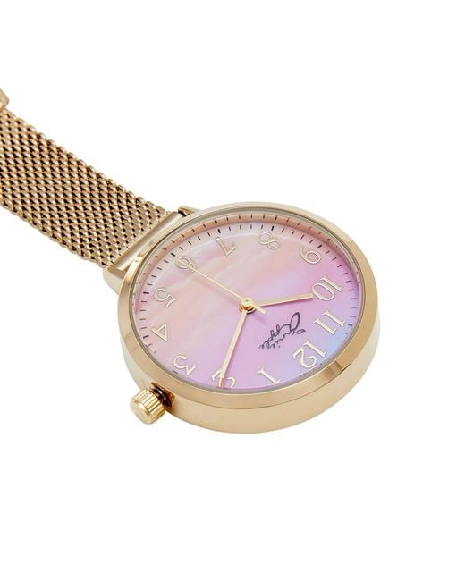 Bermuda Watch Company Pink Annie Apple Meraki Sunset Mesh Nurse Fob Watch