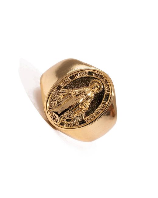 Ebru Jewelry Metallic Divine Protection Virgin Mary Vermeil Ring