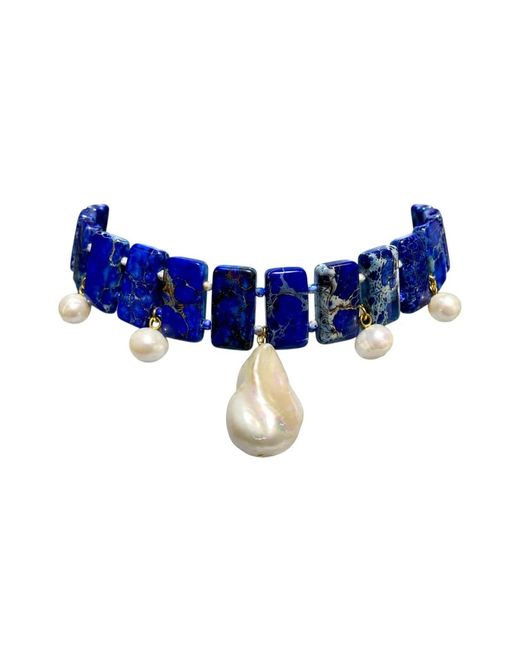 Eyeconic by Samar Ajram Blue Azure Lapizlazuli Choker