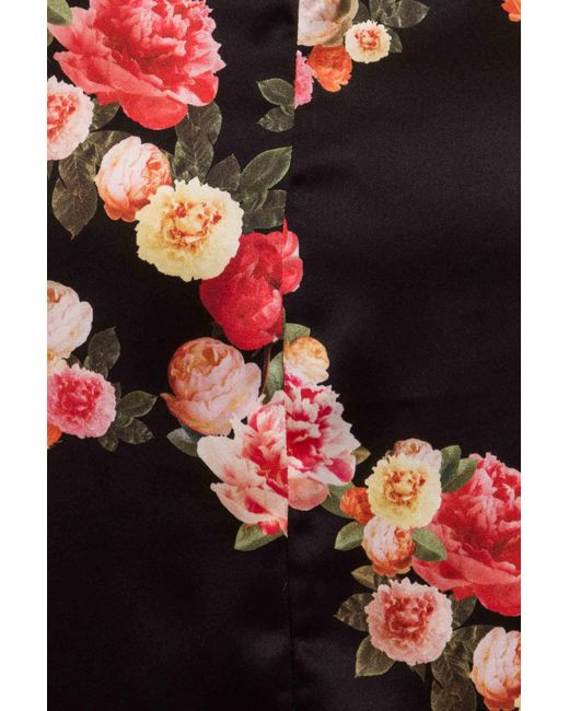 Sophie Cameron Davies Black Peony Silk Mini Skirt