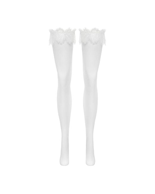 Perilla Lingerie White Grisella Stockings Off
