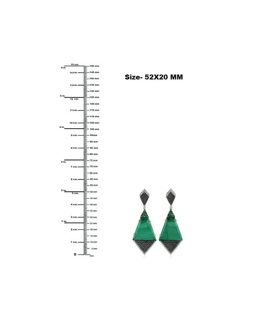 Artisan Green Malachite, Tsavorite & Diamond Geometric Earrings