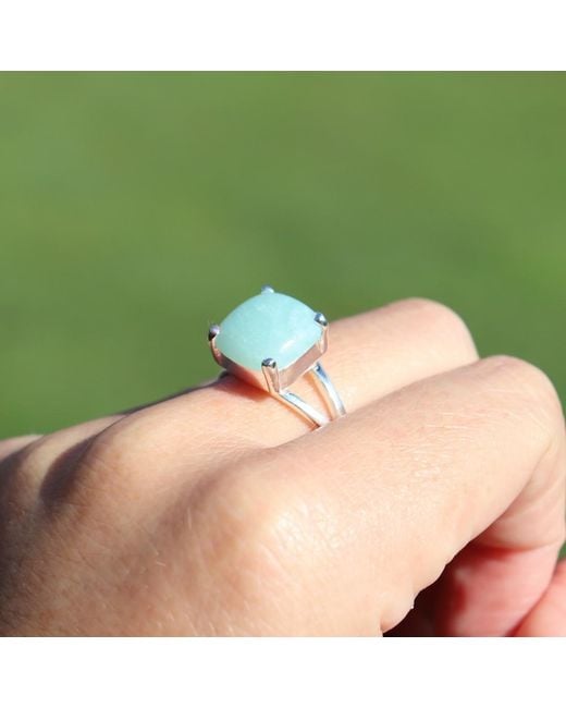FV Jewellery Green La Stèle Amazonite Square Ring