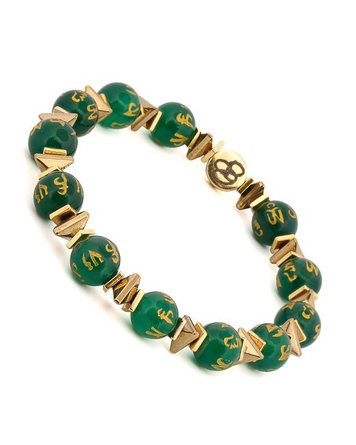Ebru Jewelry Metallic Tibetan Mantra Yoga Meditation Beaded Bracelet Set