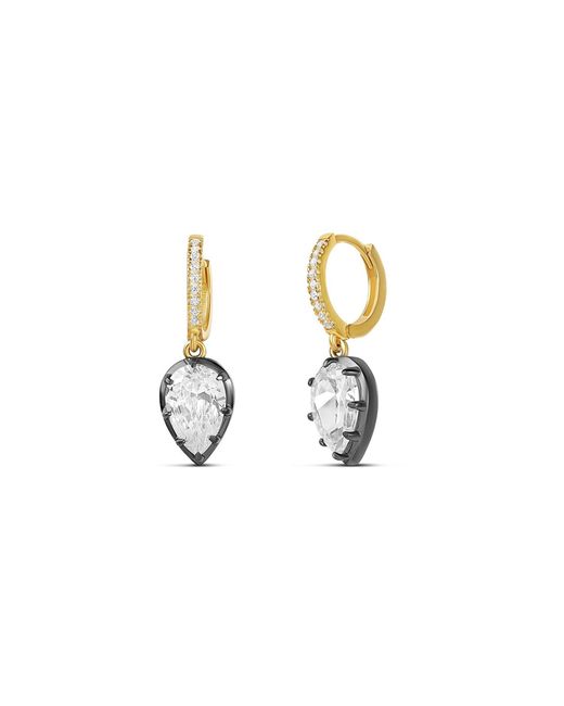 SHYMI Metallic Pave Huggie Pear Drops