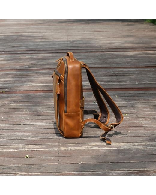 Minimalist leather shop backpack