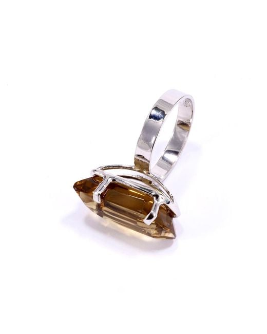 Mineralgems•Studio White Cognac Citrine Quartz Ring