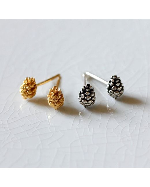 Lee Renee Metallic Baby Pine Cone Earrings