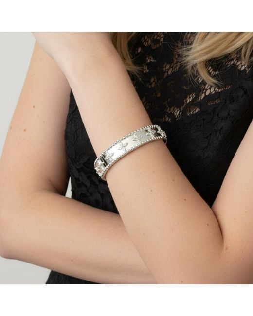 Uchi and Soto Gray Kinmokusei Bead Floral Bangle