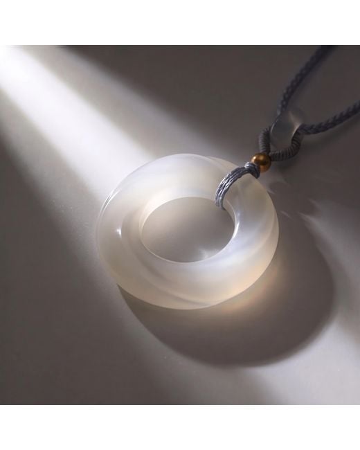Ormiro Metallic Mobius Forever Loop Chalcedony Necklace