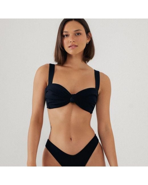 Montce Black Rib Hayden Bikini Top