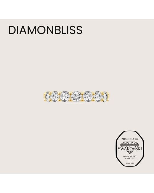 Diamonbliss Metallic Embellished With Swarovski One Carat Seven Stones Round Cut Ring