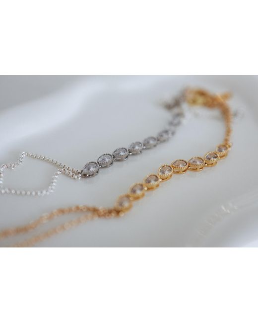 Adriana Pappas Designs White Crystal Rain Hand Bracelet