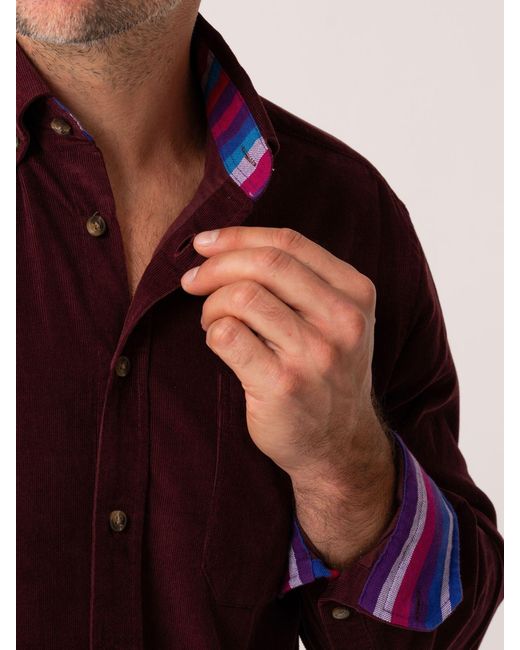 Koy Clothing Red Port Cord Shirt for men