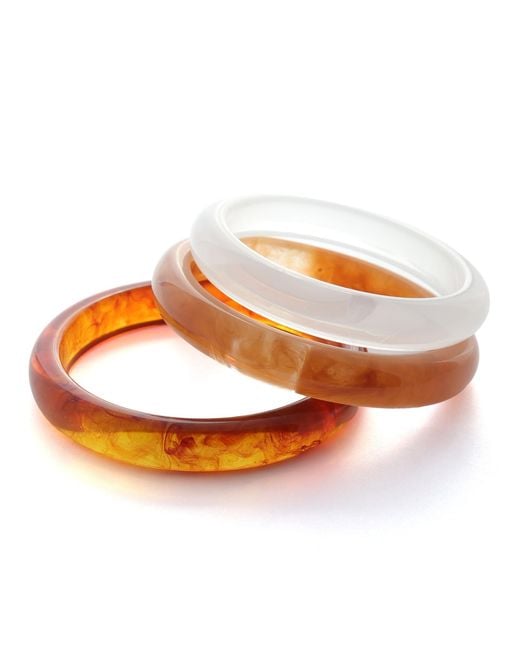 Hye Jane Jewelry Orange Neutrals Honey Tortoise Resin Bangle Set