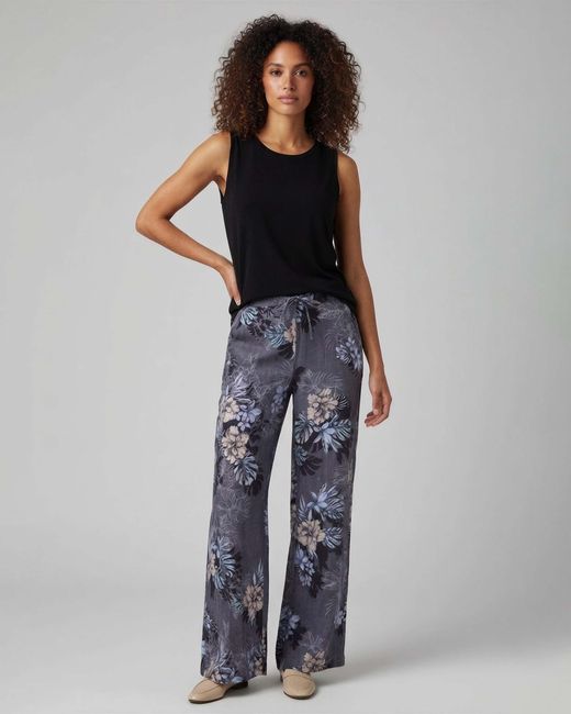 Lords of Harlech Blue Lillian Exotic Floral Wide-Leg Pant for men