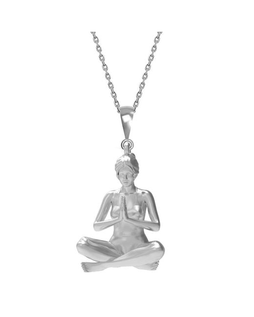 Nowart Jewelry White Sukhasana Pose Yoga Necklace
