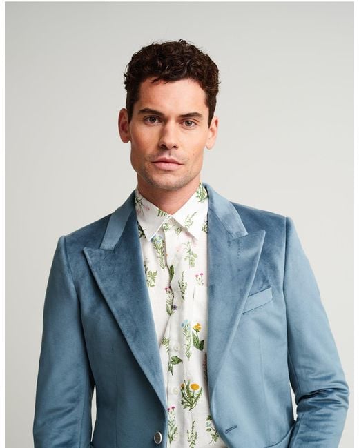 Gresham Blake Blue Light Velvet Jacket for men