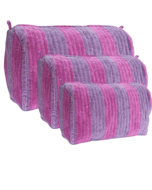 Conscious Yoga Collective Purple The Striped Velvet Travel Set