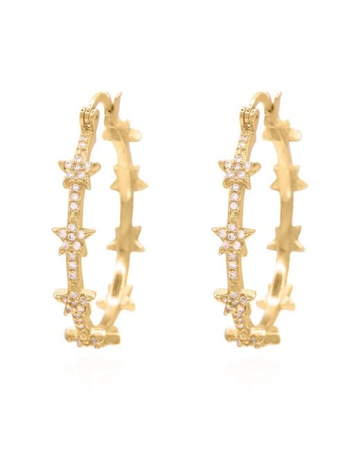 Luna Charles Metallic Aneira Star Hoop Earrings