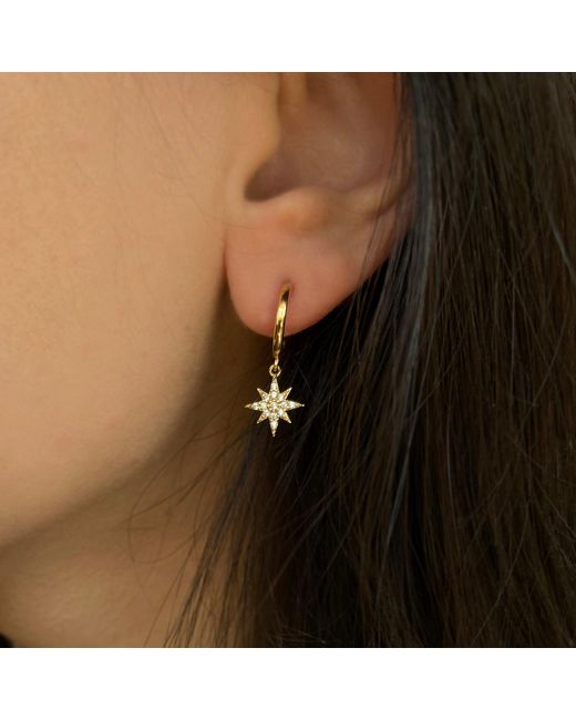 KAMARIA Metallic Star Huggie Earrings