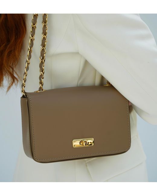 Apatchy London Gray Neutrals The Grace Mocha Leather Bag