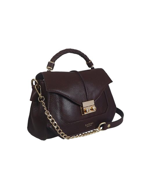 BELYSA Black Flore Leather Shoulder Bag