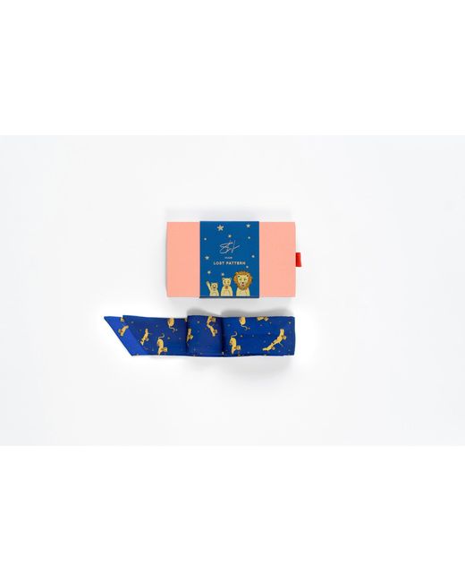 Lost Pattern Blue Journey Silk Twilly Scarf By Shantall Lacayo