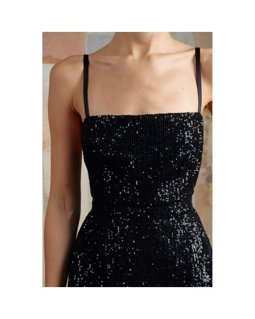 Undress Black Chloe Sequin Midi Cocktail Dress With Front Slit