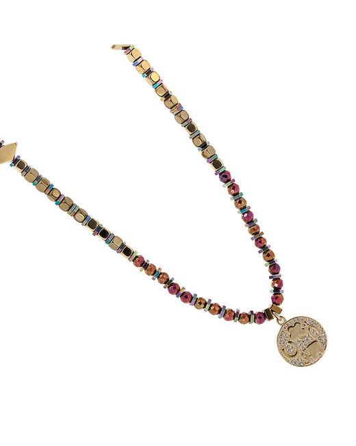 Ebru Jewelry Metallic Calming Hematite Protection Symbol Necklace