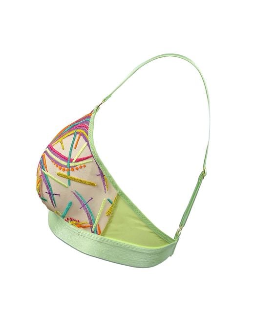 Somewhere Never Green Disco Deco Triangle Bralette