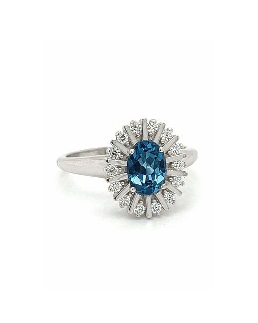 Talismania Jewelry Blue Headwaters Oval London Topaz Ring Sterling