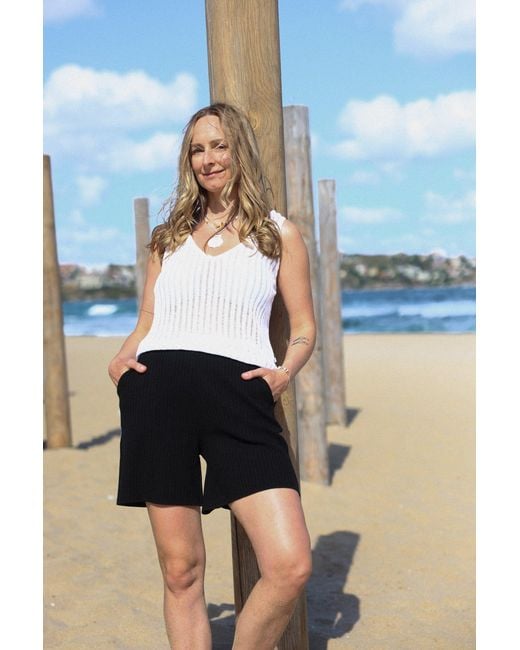 SALANIDA Black Terra Ribbed Shorts