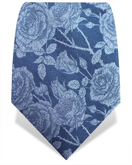 Gresham Blake Blue Rose Silk Tie for men