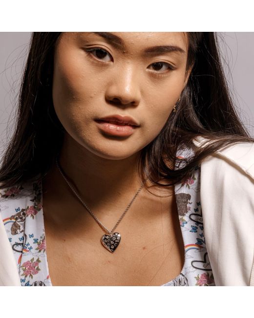 Cloud Haven Metallic Paw Prints On My Heart Necklace